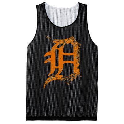 Vintage Letter D Detroit Michigan 313 Area Code Orange Mesh Reversible Basketball Jersey Tank