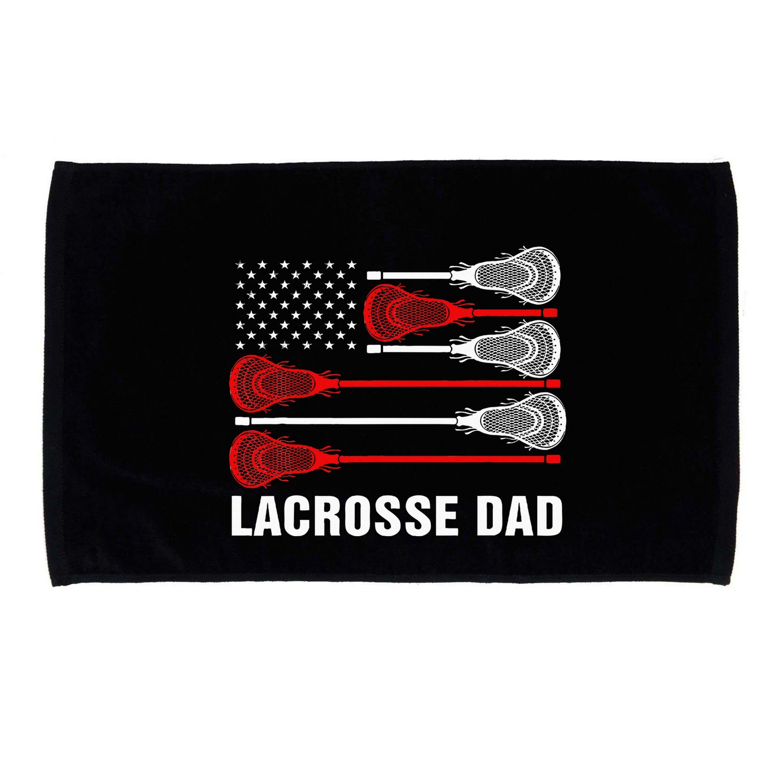 Vintage Lacrosse Dad Lax Dad Usa Flag Patriotic Microfiber Hand Towel