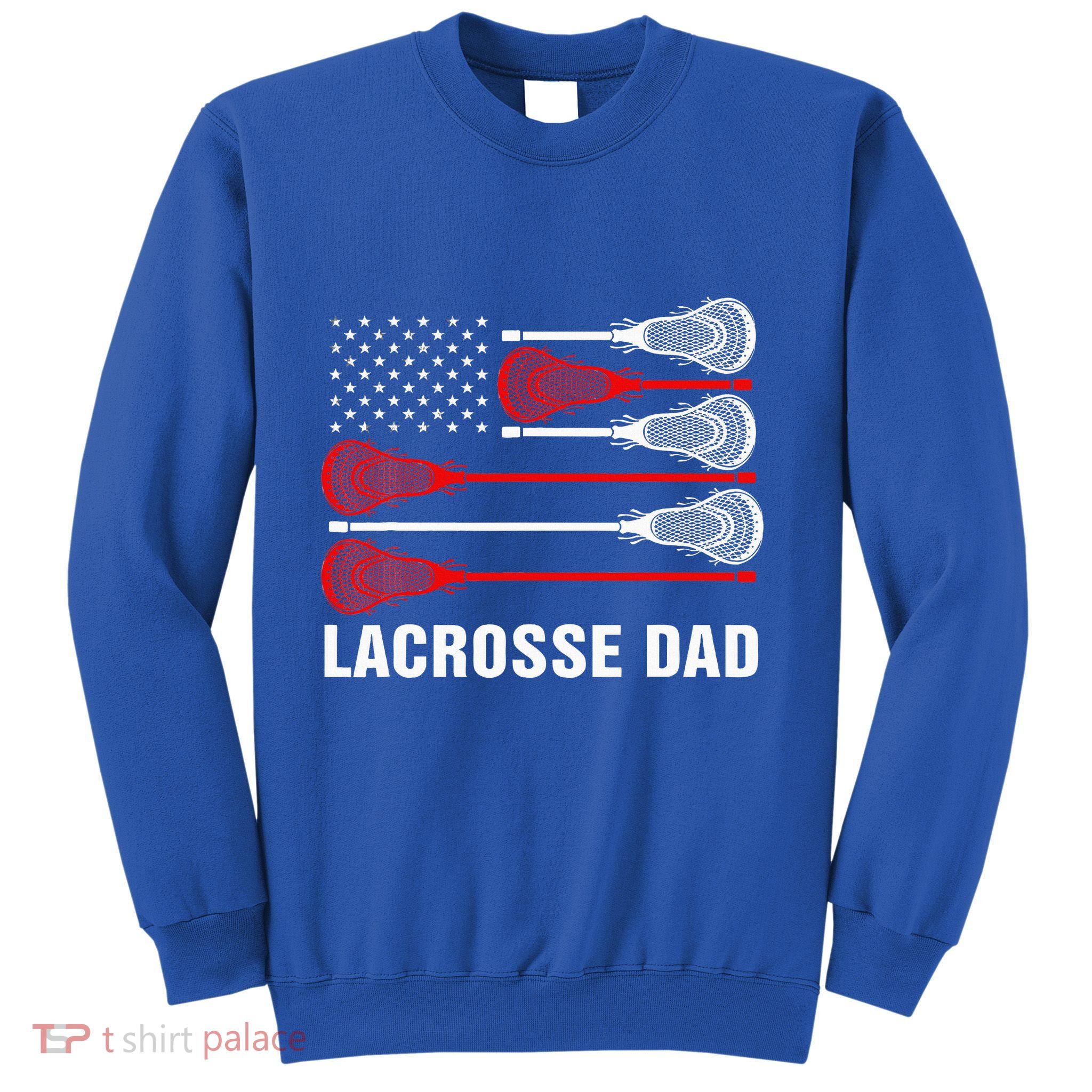 Vintage Lacrosse Dad Lax Dad Usa Flag Patriotic Sweatshirt