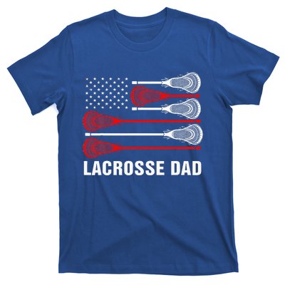 Vintage Lacrosse Dad Lax Dad Usa Flag Patriotic T-Shirt