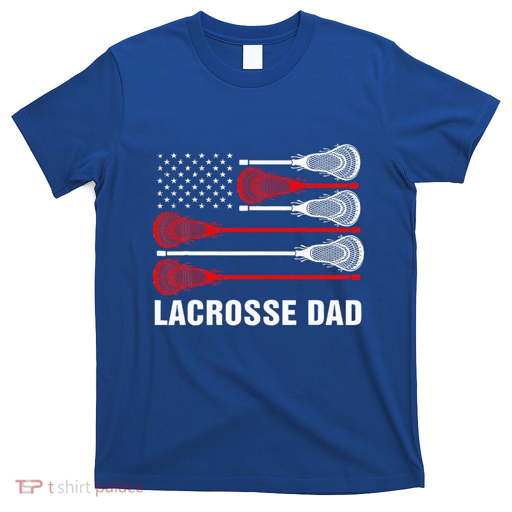 Vintage Lacrosse Dad Lax Dad Usa Flag Patriotic T-Shirt