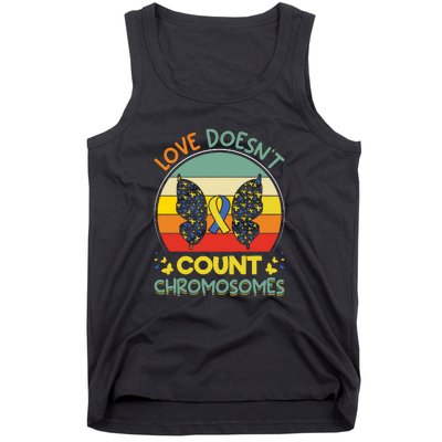 Vinatge Love Doesn’t Count Chromosomes For Down Syndrome Tank Top