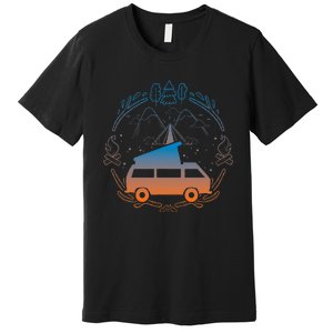 Van Life Design Vanagon Van Bus Dipper Campfire Camping Premium T-Shirt