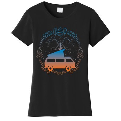 Van Life Design Vanagon Van Bus Dipper Campfire Camping Women's T-Shirt