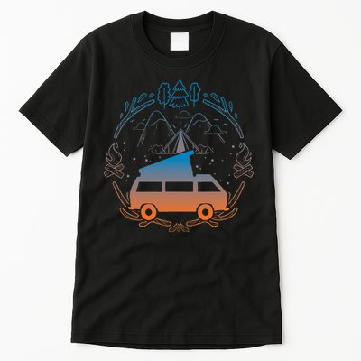 Van Life Design Vanagon Van Bus Dipper Campfire Camping Tall T-Shirt