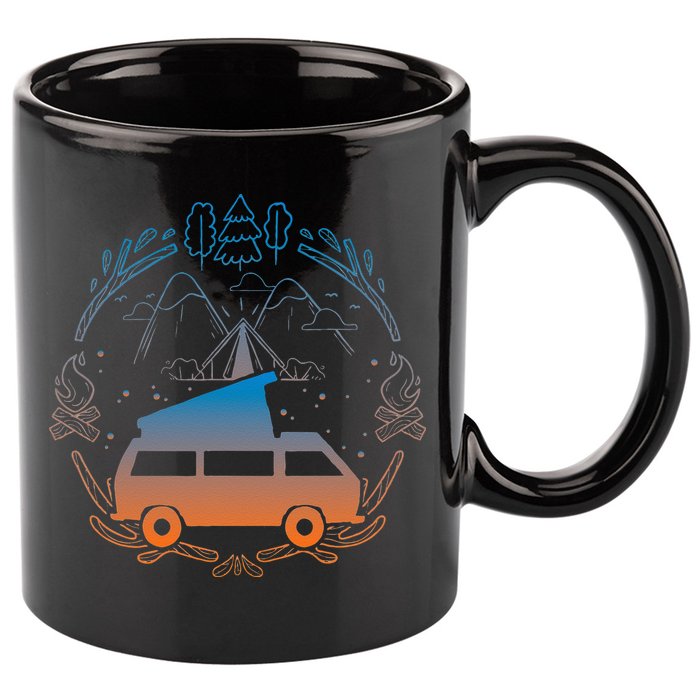 Van Life Design Vanagon Van Bus Dipper Campfire Camping 11oz C Handle Ceramic Mug