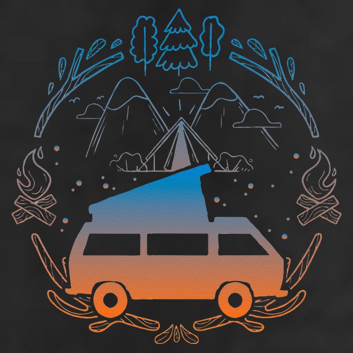 Van Life Design Vanagon Van Bus Dipper Campfire Camping 11oz C Handle Ceramic Mug