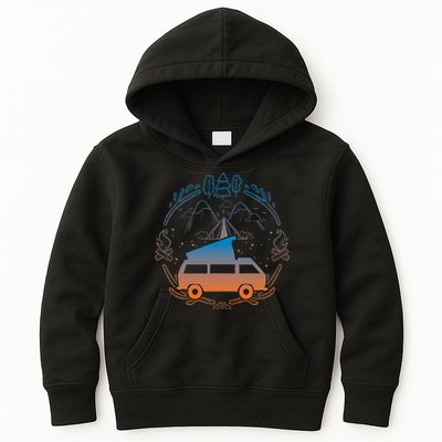 Van Life Design Vanagon Van Bus Dipper Campfire Camping Kids Hoodie
