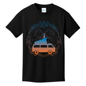 Van Life Design Vanagon Van Bus Dipper Campfire Camping Kids T-Shirt