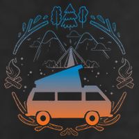 Van Life Design Vanagon Van Bus Dipper Campfire 7 Panel Mesh Trucker Snapback Hat