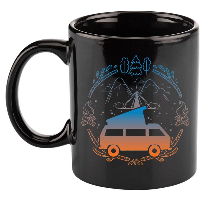 Van Life Design Vanagon Van Bus Dipper Campfire 11oz C Handle Ceramic Mug