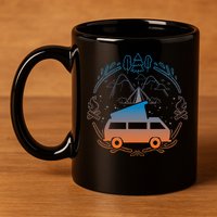 Van Life Design Vanagon Van Bus Dipper Campfire 11oz C Handle Ceramic Mug