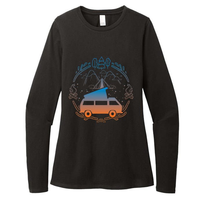 Van Life Design Vanagon Van Bus Dipper Campfire Womens CVC Long Sleeve Shirt