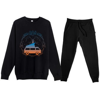 Van Life Design Vanagon Van Bus Dipper Campfire Premium Crewneck Sweatsuit Set