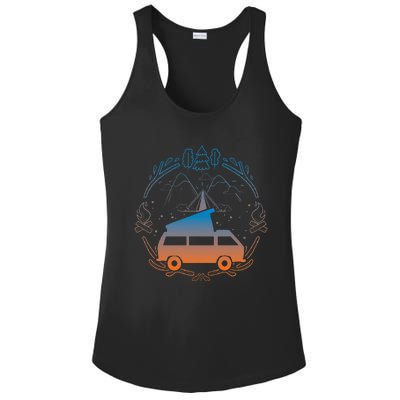 Van Life Design Vanagon Van Bus Dipper Campfire Ladies PosiCharge Competitor Racerback Tank