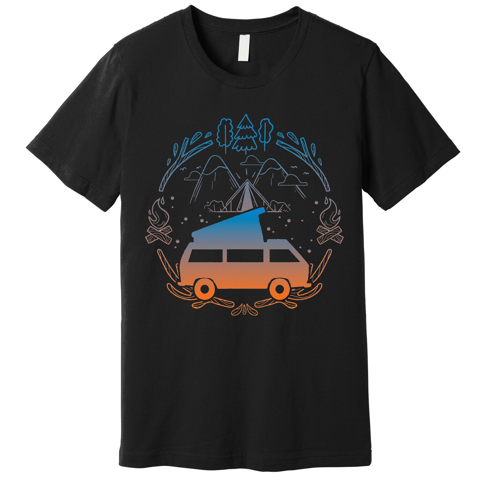 Van Life Design Vanagon Van Bus Dipper Campfire Premium T-Shirt