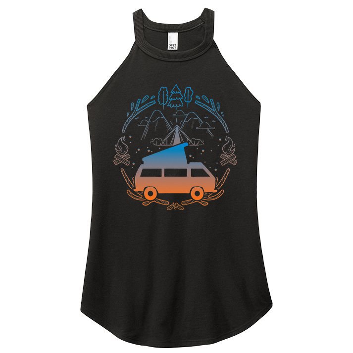 Van Life Design Vanagon Van Bus Dipper Campfire Women's Perfect Tri Rocker Tank