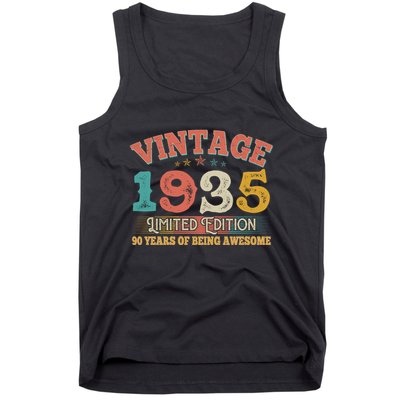 Vintage Limited Edition 1935 90 Years Of Being Awesome Birthday Tank Top