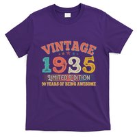 Vintage Limited Edition 1935 90 Years Of Being Awesome Birthday T-Shirt