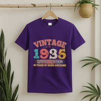 Vintage Limited Edition 1935 90 Years Of Being Awesome Birthday T-Shirt