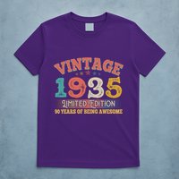 Vintage Limited Edition 1935 90 Years Of Being Awesome Birthday T-Shirt