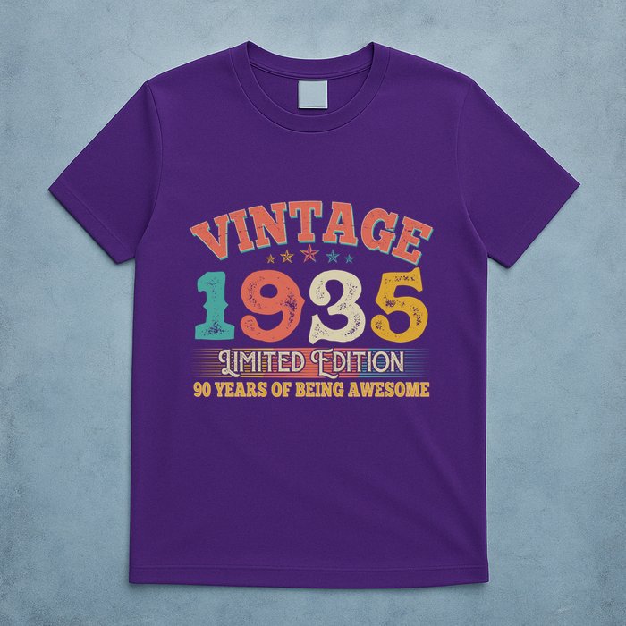 Vintage Limited Edition 1935 90 Years Of Being Awesome Birthday T-Shirt