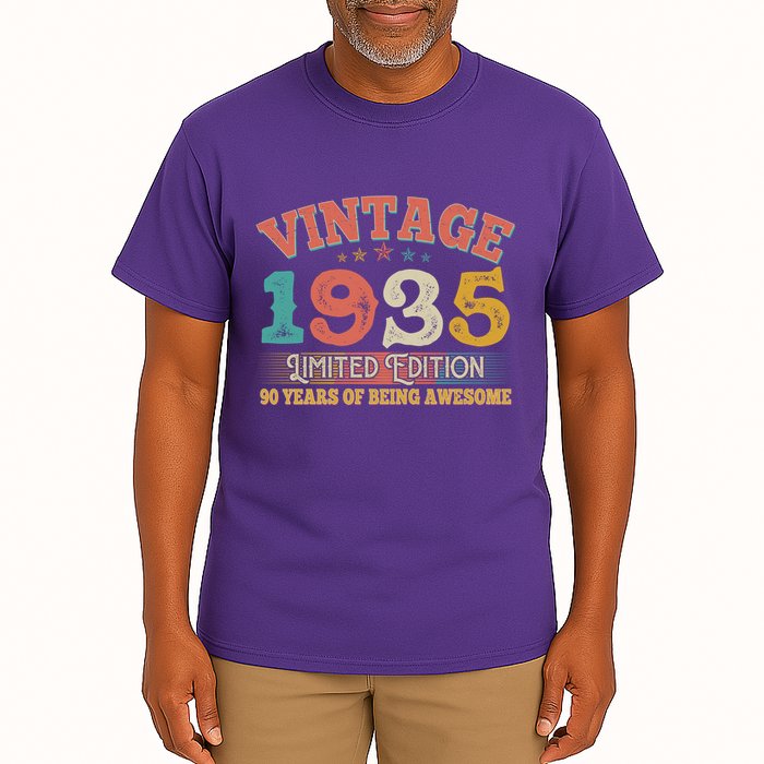 Vintage Limited Edition 1935 90 Years Of Being Awesome Birthday Tall T-Shirt