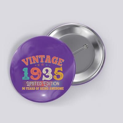Vintage Limited Edition 1935 90 Years Of Being Awesome Birthday Button