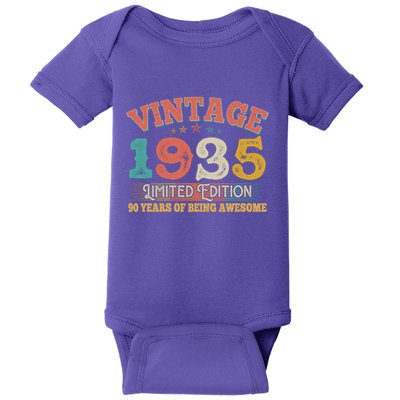 Vintage Limited Edition 1935 90 Years Of Being Awesome Birthday Baby Bodysuit