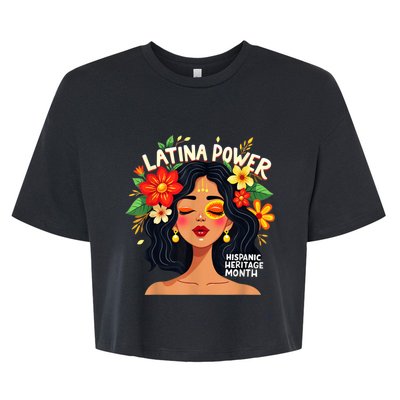 Vibrant Latina Empowerment Hispanic Heritage Month Bella+Canvas Jersey Crop Tee