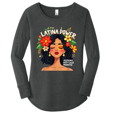 Vibrant Latina Empowerment Hispanic Heritage Month Women's Perfect Tri Tunic Long Sleeve Shirt