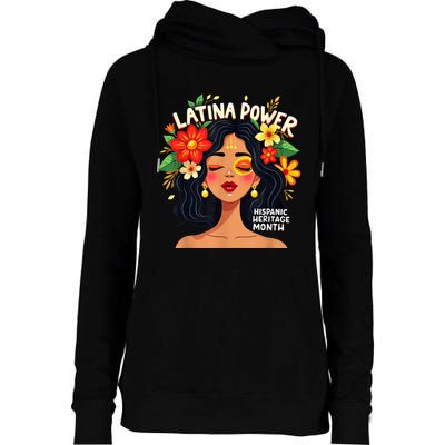 Vibrant Latina Empowerment Hispanic Heritage Month Womens Funnel Neck Pullover Hood