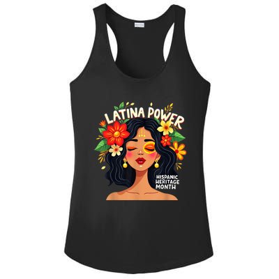 Vibrant Latina Empowerment Hispanic Heritage Month Ladies PosiCharge Competitor Racerback Tank