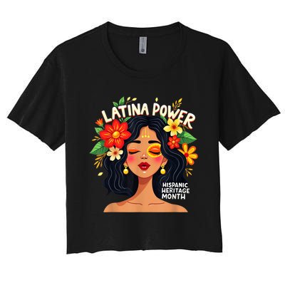 Vibrant Latina Empowerment Hispanic Heritage Month Women's Crop Top Tee