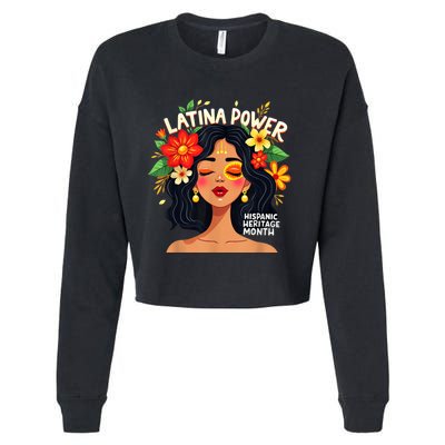 Vibrant Latina Empowerment Hispanic Heritage Month Cropped Pullover Crew