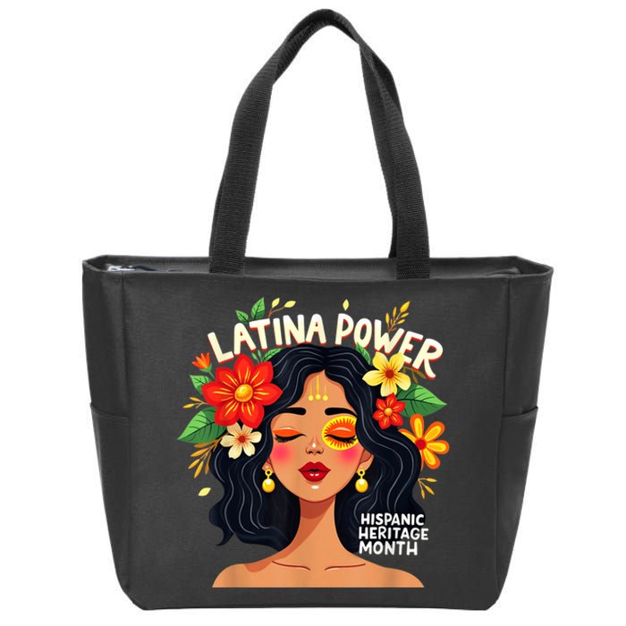 Vibrant Latina Empowerment Hispanic Heritage Month Zip Tote Bag