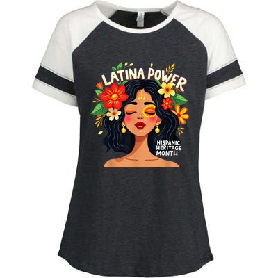 Vibrant Latina Empowerment Hispanic Heritage Month Enza Ladies Jersey Colorblock Tee