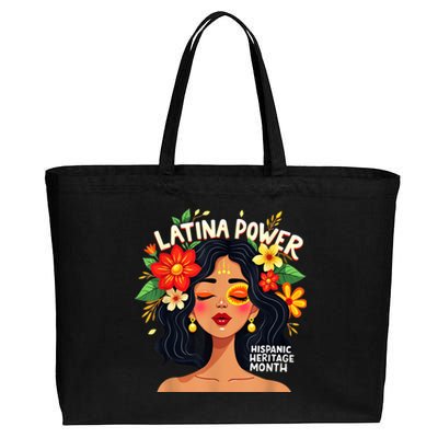 Vibrant Latina Empowerment Hispanic Heritage Month Cotton Canvas Jumbo Tote