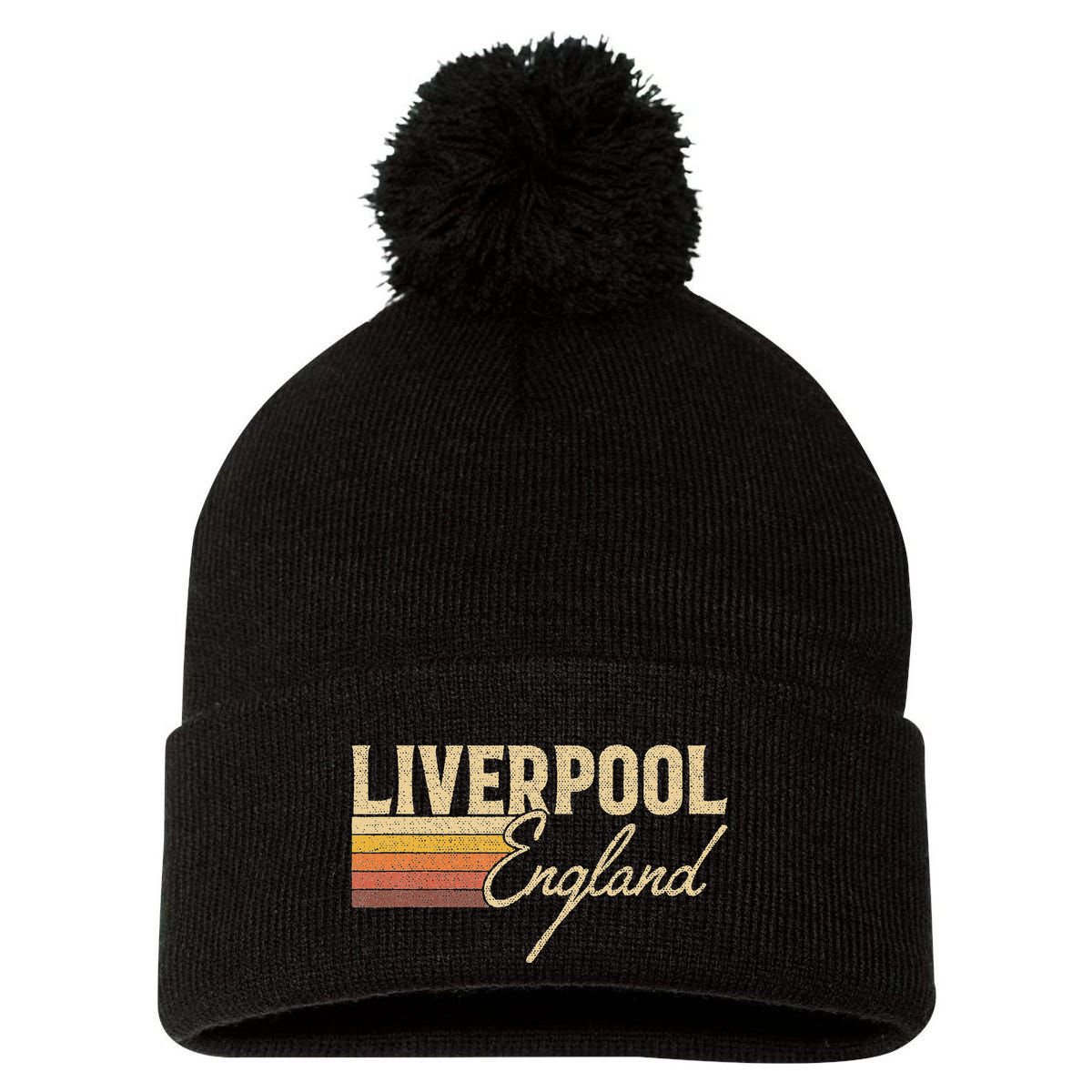 Vintage Liverpool England Pom Pom 12in Knit Beanie