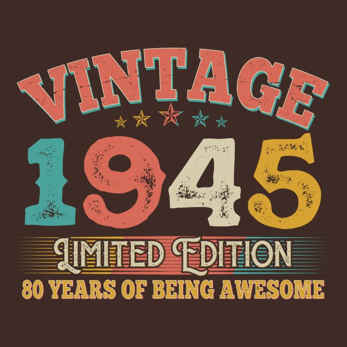 Vintage Limited Edition 1945 80 Years Of Being Awesome Birthday Poster