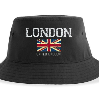 Vintage London England United Kingdom Souvenir Sustainable Bucket Hat