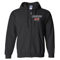 Vintage London England United Kingdom Souvenir Full Zip Hoodie