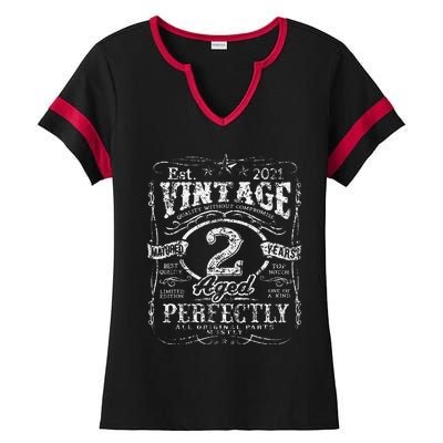 Vintage Limited Edition 2 Year Old 2nd Birthdays Ladies Halftime Notch Neck Tee