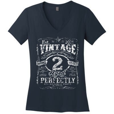 Vintage Limited Edition 2 Year Old 2nd Birthdays Women's V-Neck T-Shirt