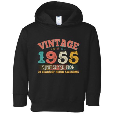Vintage Limited Edition 1955 70 Years Of Being Awesome Birthday Toddler Hoodie