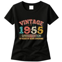 Vintage Limited Edition 1955 70 Years Of Being Awesome Birthday Womens T-Shirt