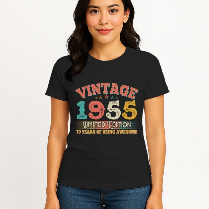 Vintage Limited Edition 1955 70 Years Of Being Awesome Birthday Womens T-Shirt