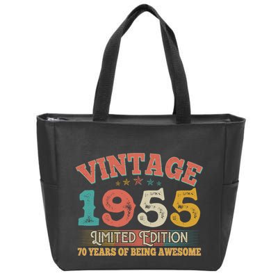 Vintage Limited Edition 1955 70 Years Of Being Awesome Birthday Zip Tote Bag