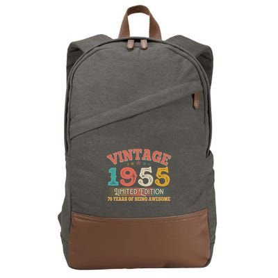 Vintage Limited Edition 1955 70 Years Of Being Awesome Birthday Cotton Canvas Backpack