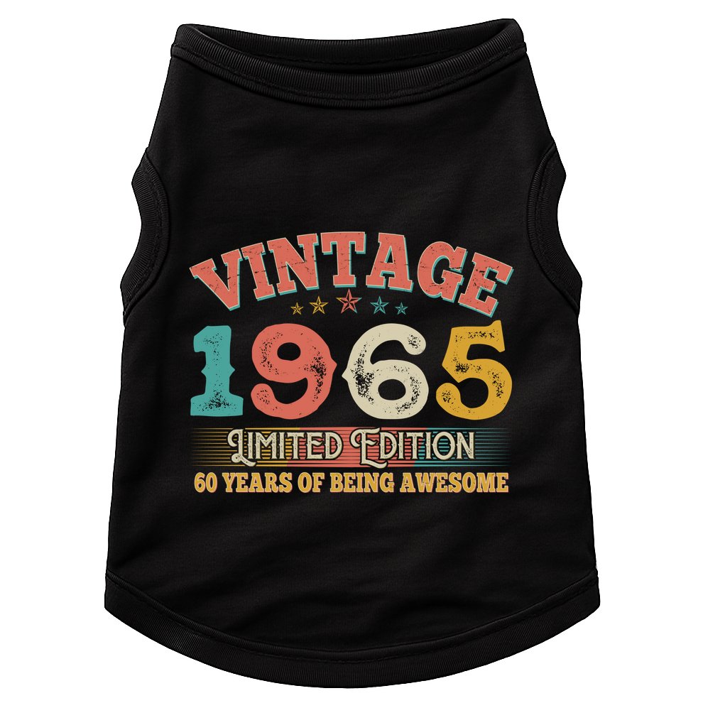 Vintage Limited Edition 1965 60 Years Of Being Awesome Birthday Doggie Tank